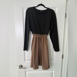 Elegant Black and Brown Women's Dress